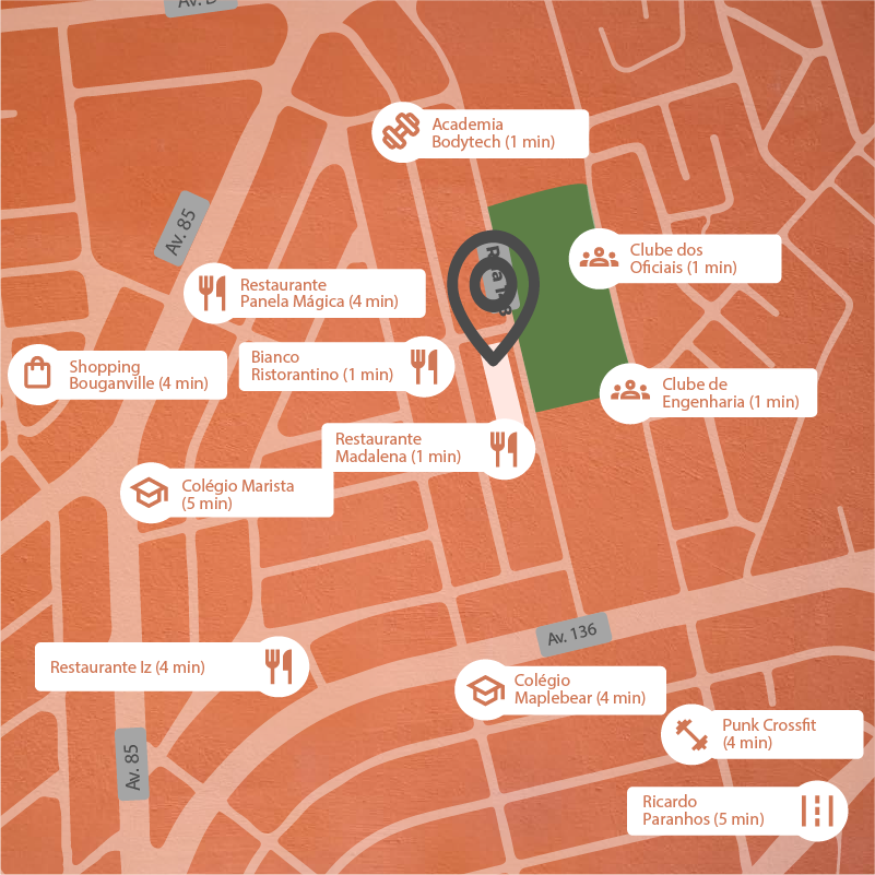 Mapa do Setor Marista com localização do Ryad